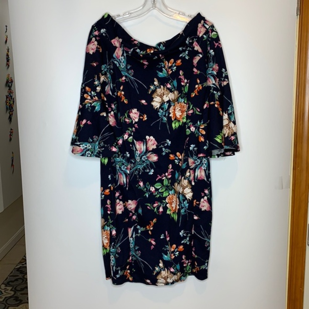 NWT By Joseph Blue Floral Dress 1X  PLUS SIZE New with Tags